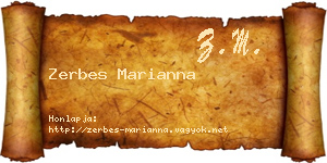 Zerbes Marianna névjegykártya